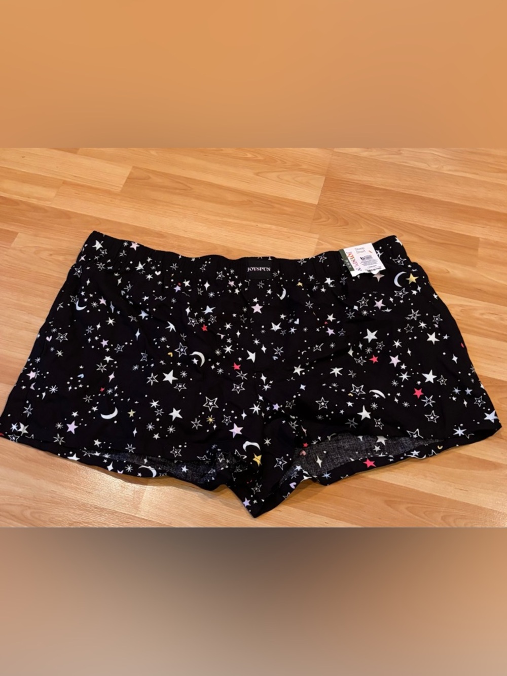 5/$25 Joyspun Black Star & Moon Print Pajama‎ Shorts